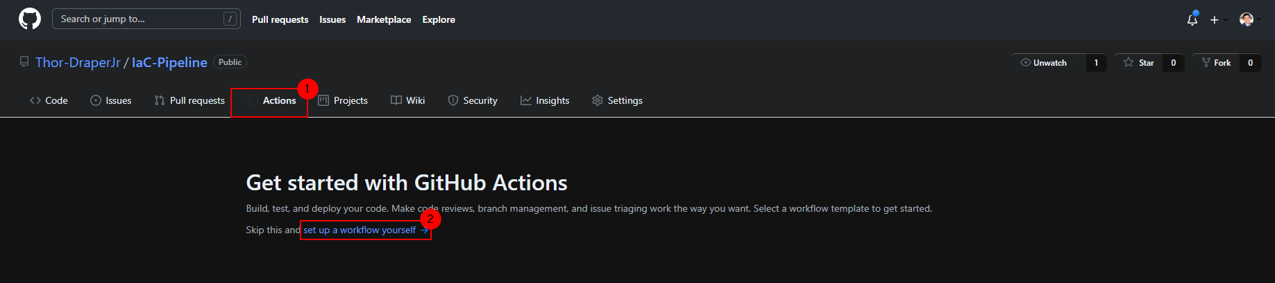 Actions to Set up a workflow yourself