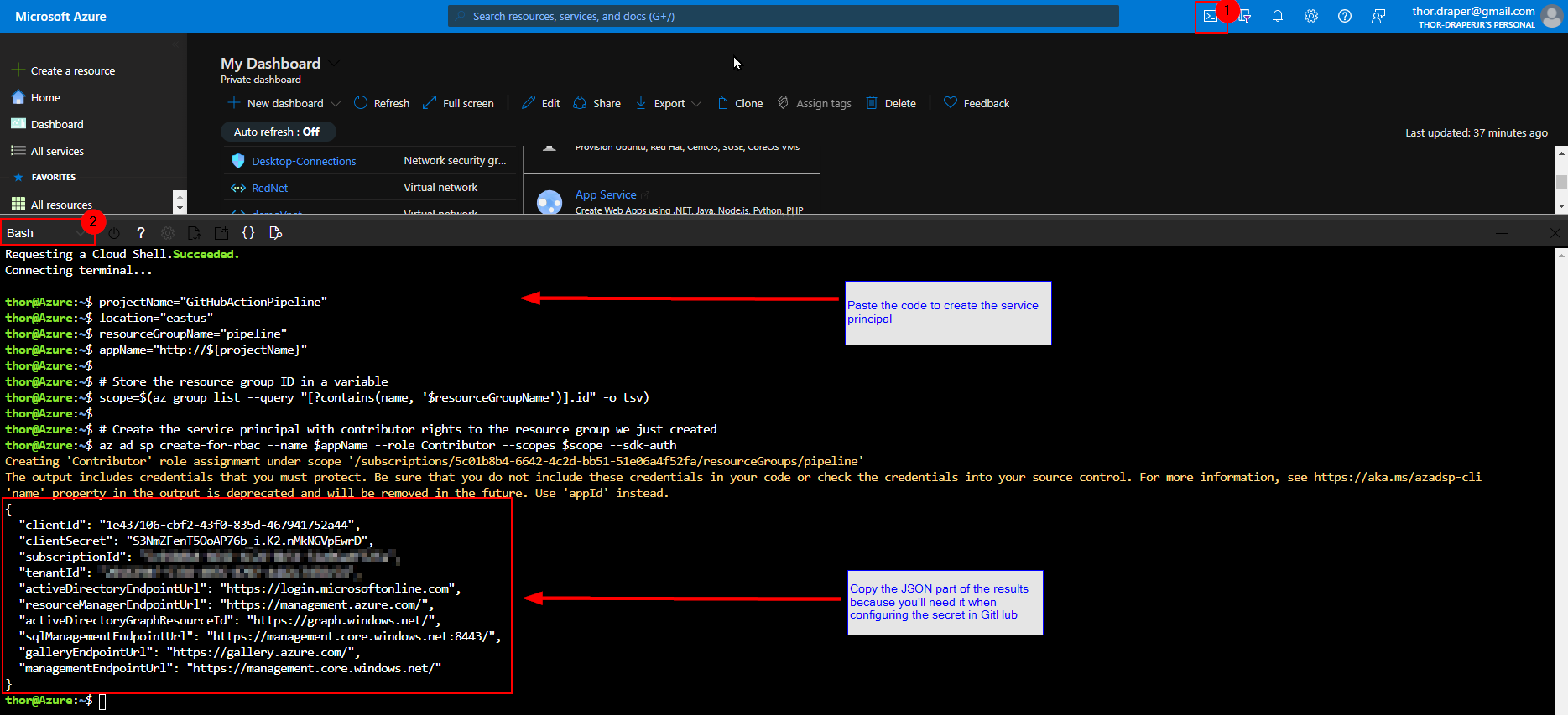 creating the service principal