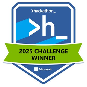 Microsoft Hackathon 2025 Challenge Winner badge